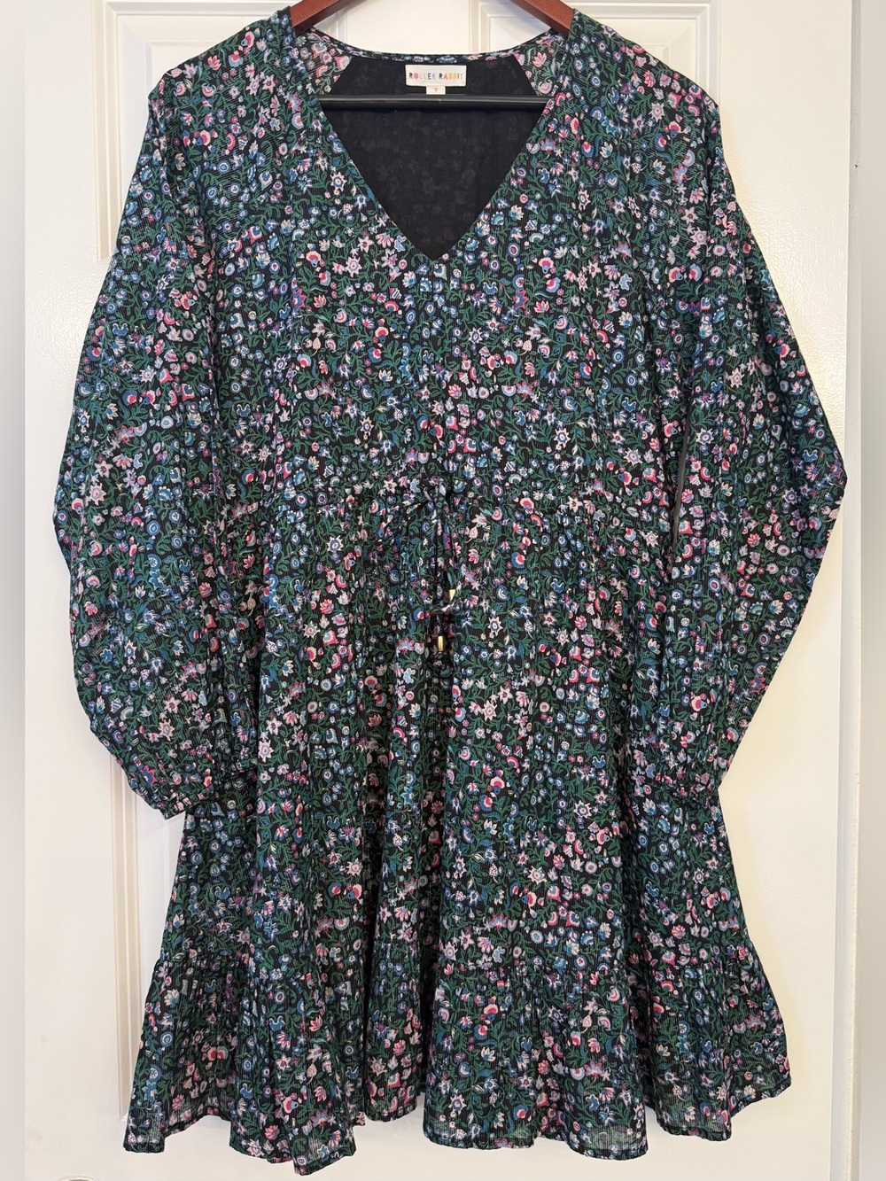 Roller Rabbit Floral Tiered Mini Dress Size Small